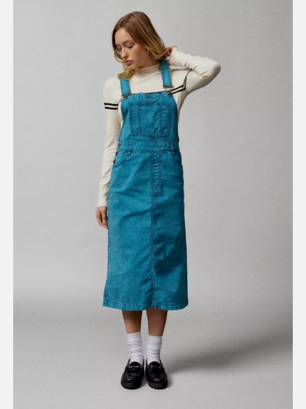 Urban Outfitters BDG Aqua Danni Maxi Skirtall Overall Dress Small